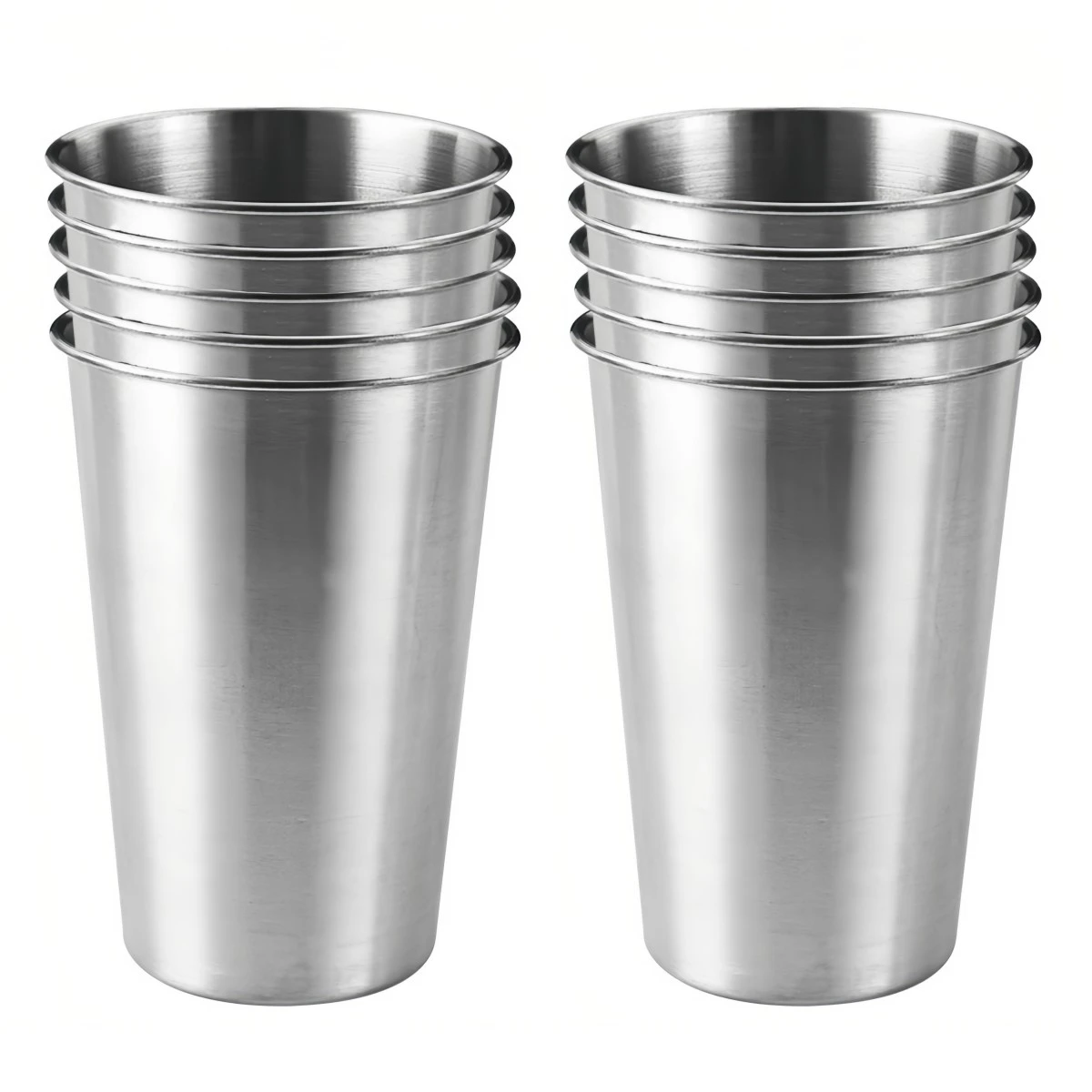 350ML 10Pc Stainless Steel Water Cup Stackable Drinking Coffee Mug Camping Party