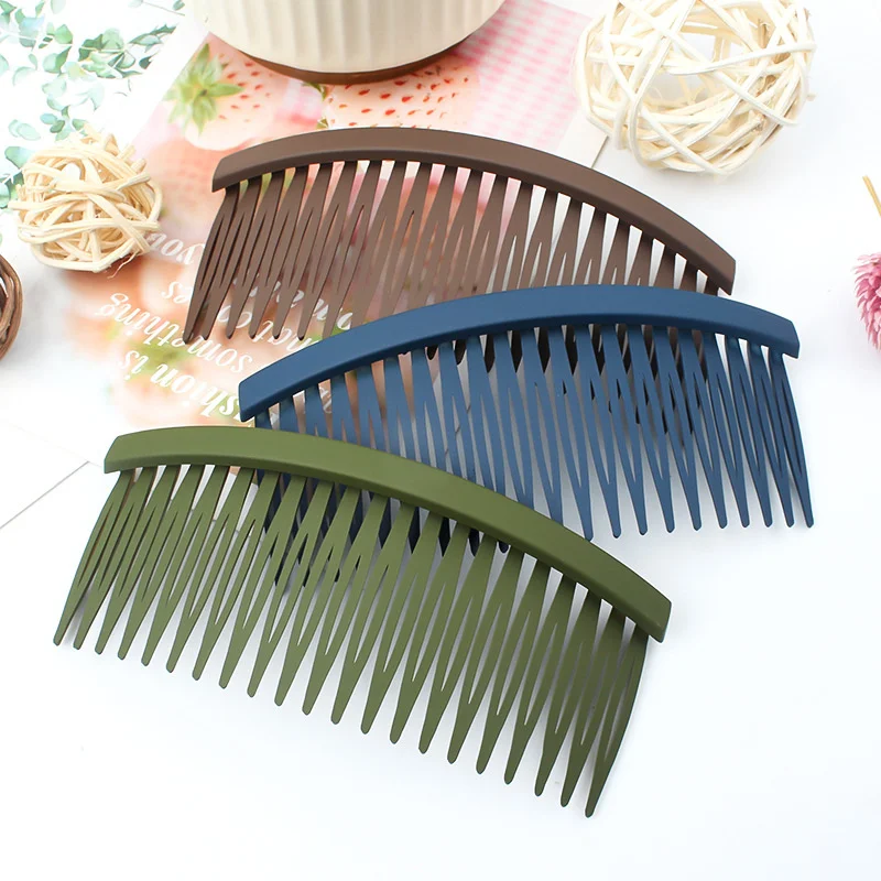 Korean Traceless Anti Slip Hair Comb Simple Square 21 Teeth Broken Hair Clip Student Bang Fixed Insert Comb Headwear Accessories