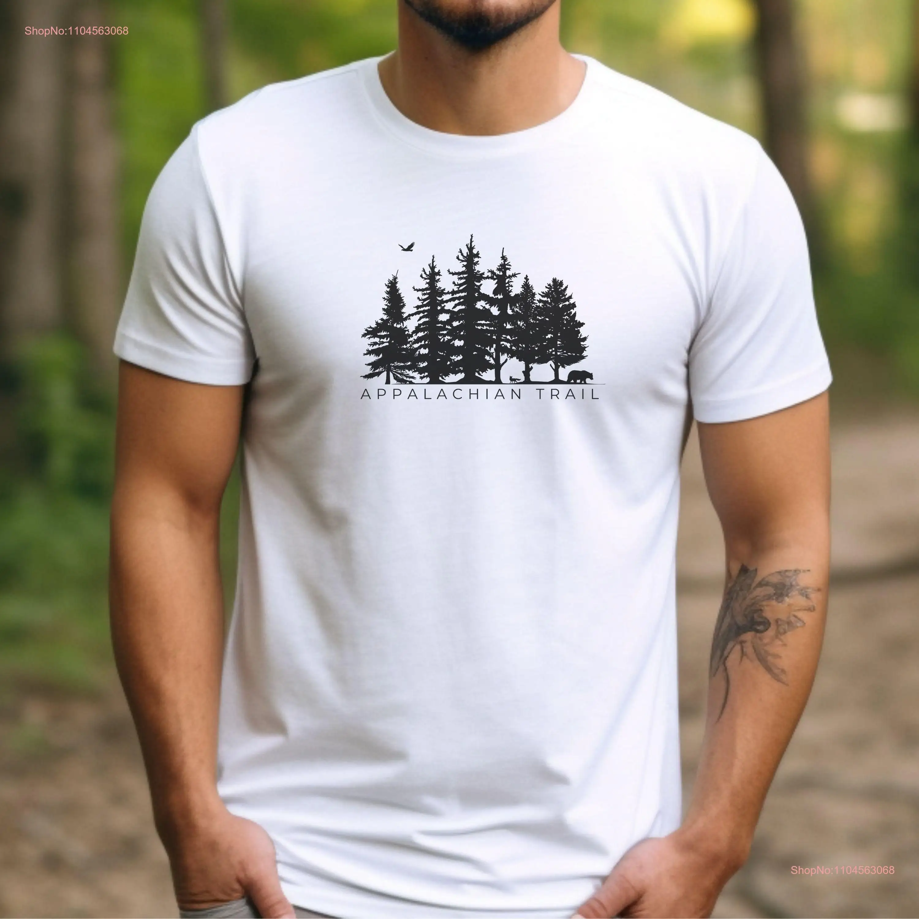 

Appalachian Trail Forest T Shirt AT Hiker Camp Thru Adventure Apparel Simple Design Crewneck long or short sleeves
