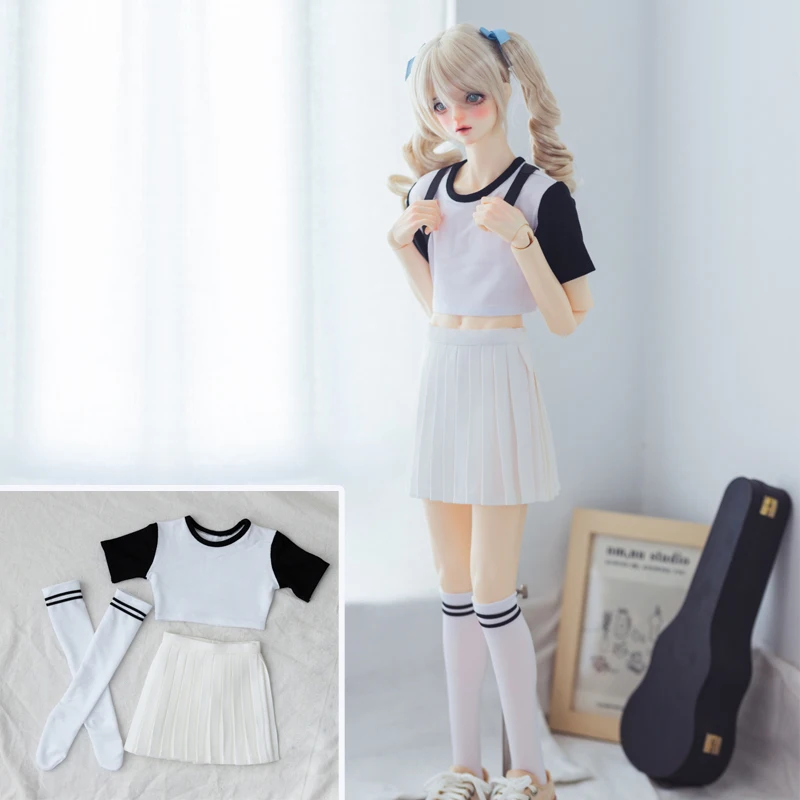 

D04-B015 children handmade toy 1/3 1/4 ID75 Uncle68 73 Doll BJD/SD doll Accessories white sports skirt and stockings 3pcs/set