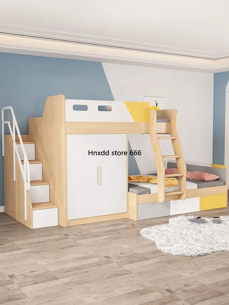 Kinderbed Bureau Geïntegreerd Hoog En Laag Bed Gespreid Kind En Moeder Bed Klein Appartement