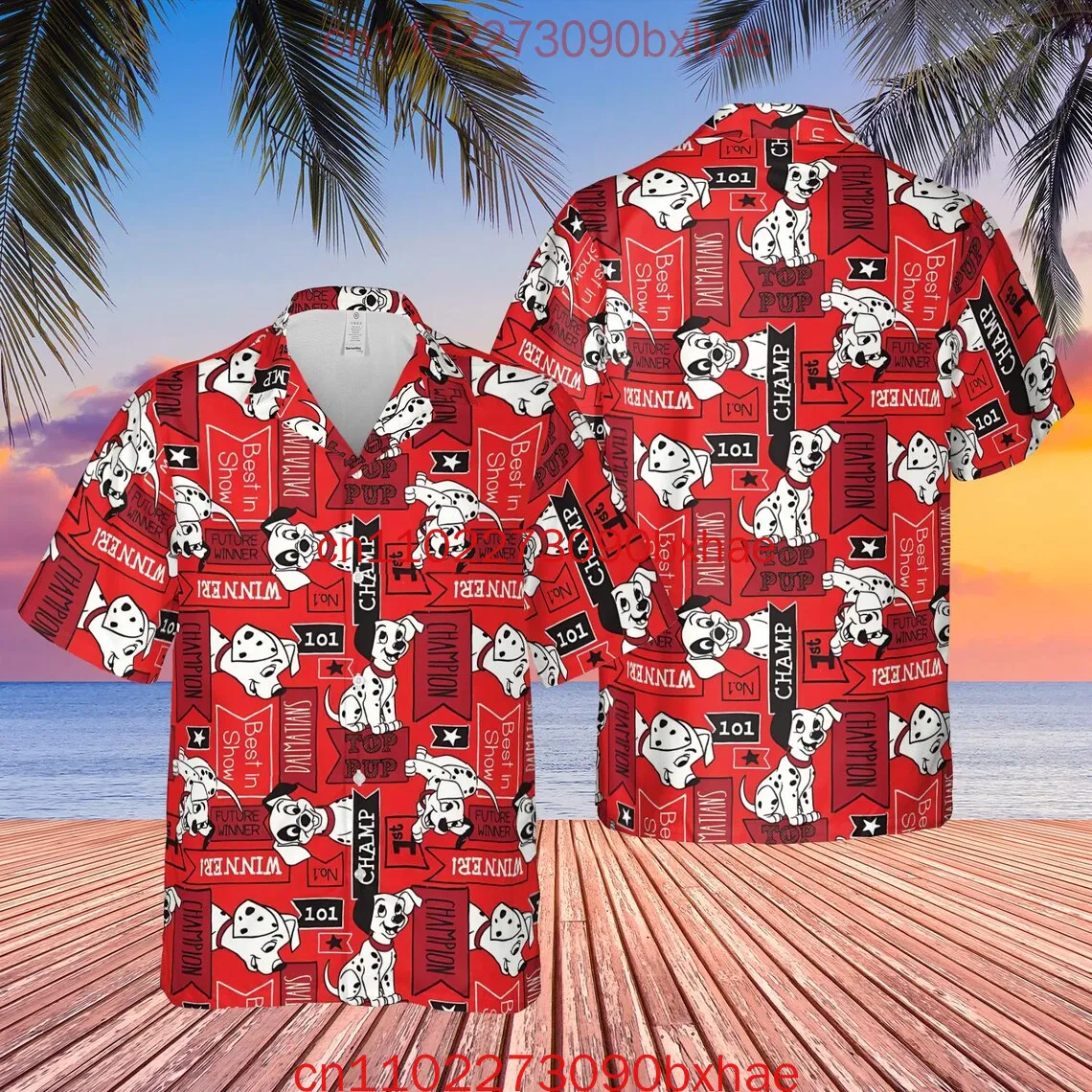 

2026 New 101 Dalmatians Retro Shirt 3D Printed Disney Fashion Street Short Sleeve Button Hawaiian Shirt