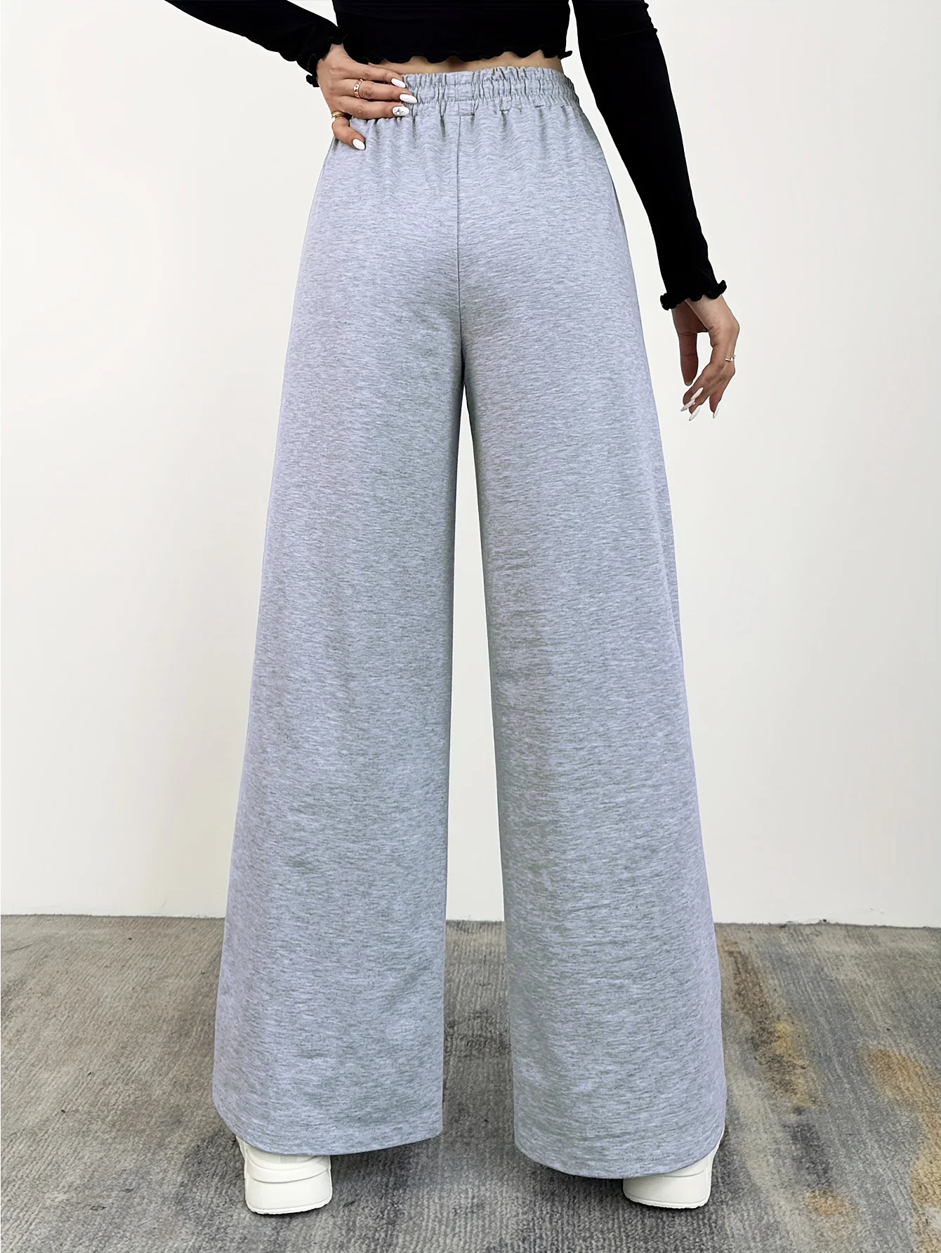 New Wide Leg Pants For Women Straight Pants Bottom All-Math Plain Fitness Joggers Pants Travel Basic Casual Pants On Sale