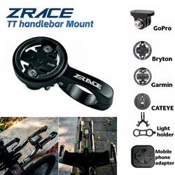 ZRACE TT Handlebar Computer mount - Black, Out front Mount Holder for iGPSPORT Garmin Bryton GoPro CATEYE Camera