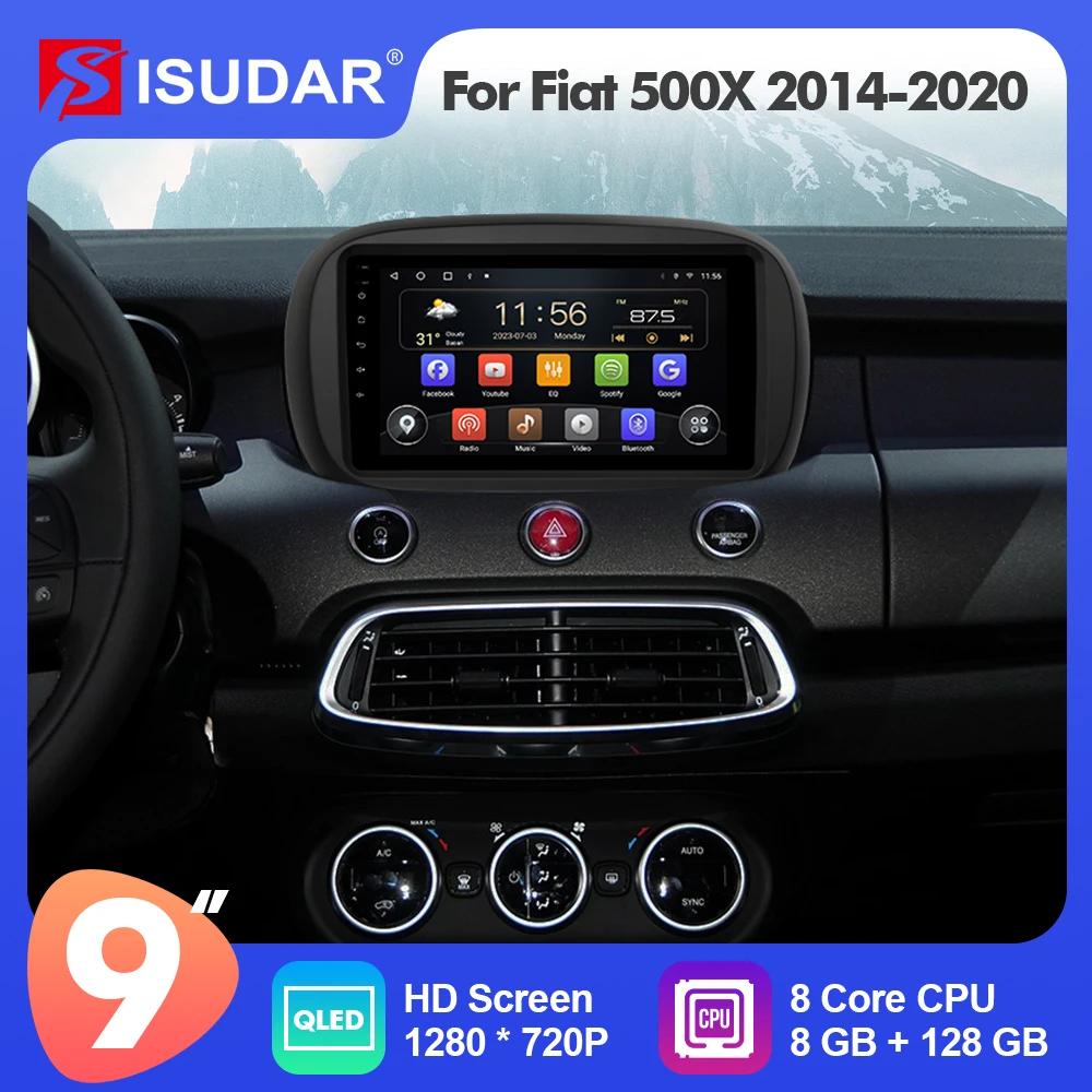 

9 Inch Isudar Android 12 Car Radio For For Fiat 500X 2014-2020 Carplay Auto Multimedia Player Stereo GPS No 2din