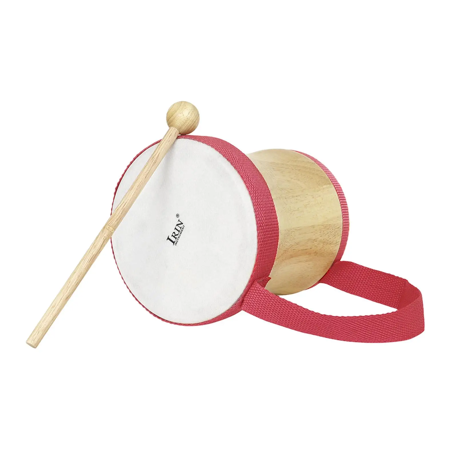 Kids Drum Set, Wooden Drum Set with Carry Strap, Wooden Drum Sticks Toy Drum Set Musical Instrument Drum Set for Girls Boys view 2