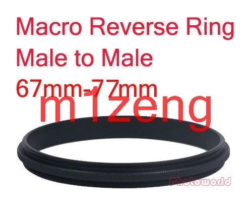 double Male 67 to 67/72/77/82 mm male to male to Male Macro Coupling Reverse Ring / reversing for canon nikon pentax camera