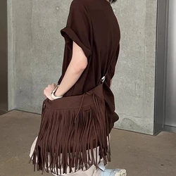 Fringe Tassel Bohemian Bag Women Shoulder Crossbody Bags Messenger Bags Women's Handbags Bag Faux Suede Leather Gypsy Boho Bag