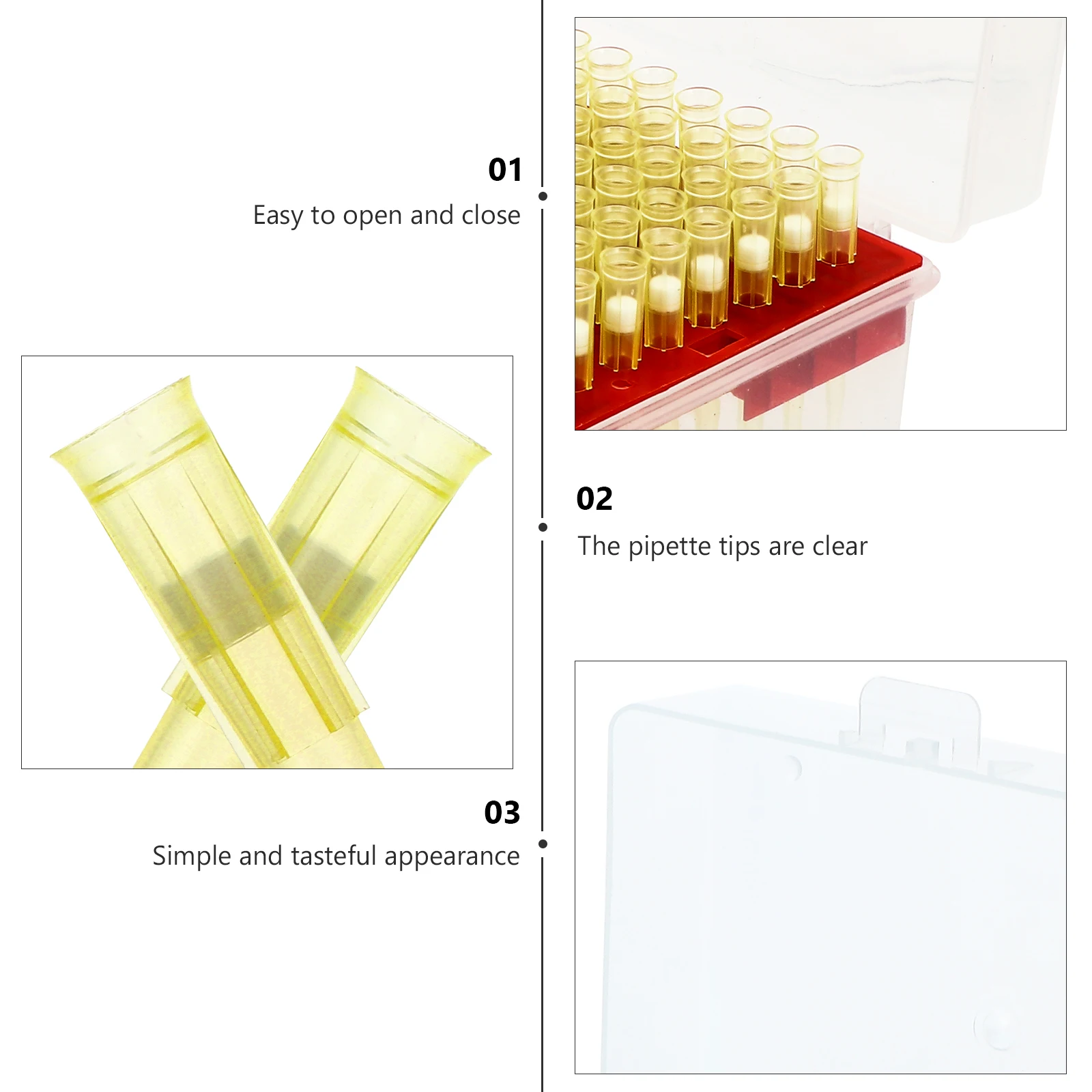 

96pcs Filter Pipette Tips 200Ul Disposable Laboratory Plastic Tips For Liquid Transfer Lightweight High Transparency Scientific