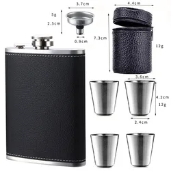8oz Stainless SteelHip Flask with cup pen Funnel set Pocket Hip Flask gift package Alcohol Whiskey Hip Flask Screw Cap