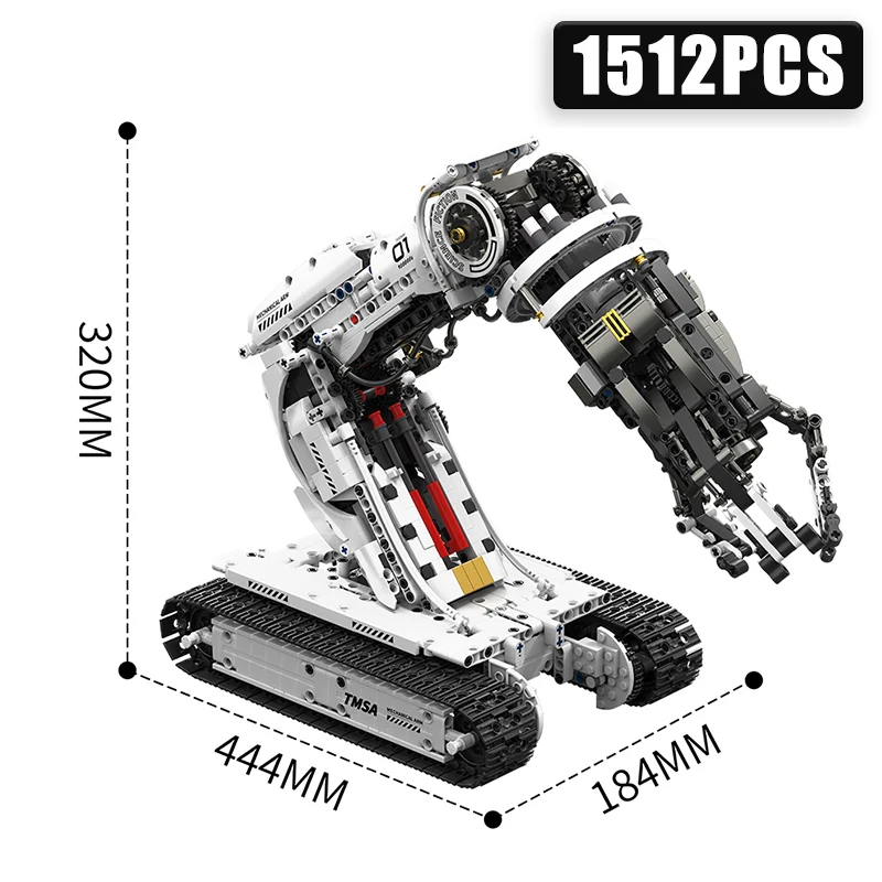 Technischer 1512-Teiliger Science-Fiction-Programmierbarer Roboterarm Baukasten High-Tech-Technik Auto-Bausteine Spielzeug Geschenk für Kinder und Erwachsene