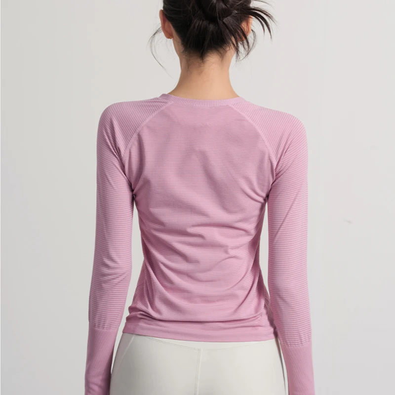 Women's Outdoor Sports Shirt Yoga Wear Fitness T-Shirt Running Workout Top Female Long Sleeves Sportswear Exercise Gym Clothing image 2