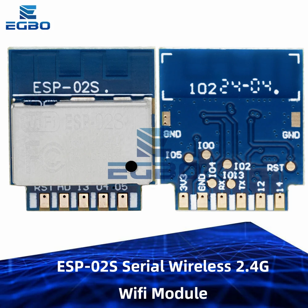 1~2PCS ESP-02S Serial Wireless 2.4G Wifi Module Transceiver for Smart Home Industrial IoT 1Mbit Compatible ESP8266 ESP 02S
