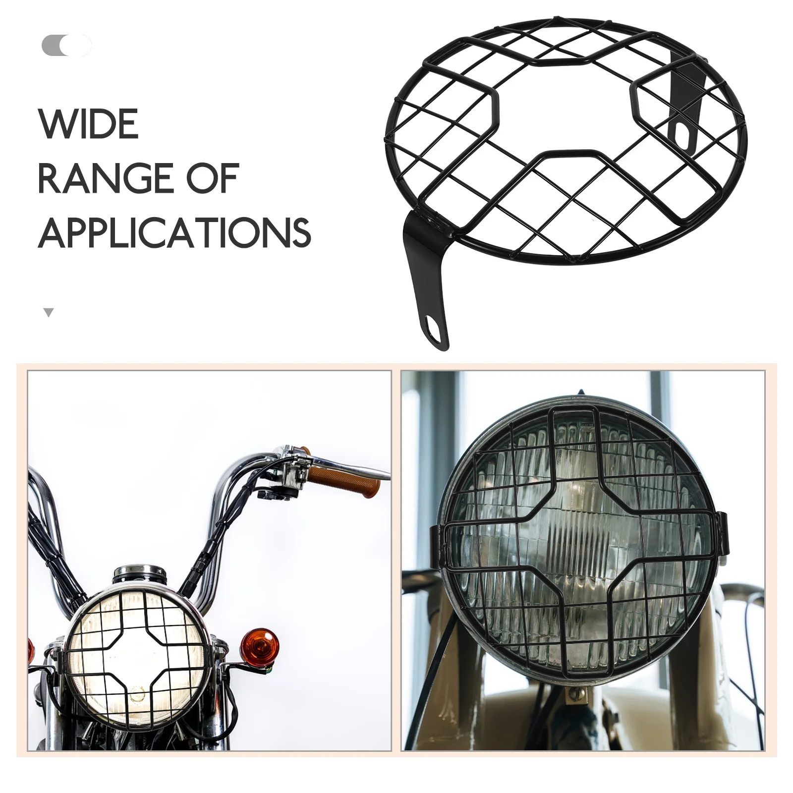 

Vintage Motorcycle Headlight Mesh Lamp Protector Durable Metal Grill Guard For Bike Light Lens Cover Compatible With Various