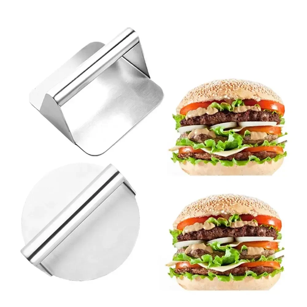 1pc Stainless Steel Hamburg Meat Press Professional Square Press Non-Stick Patty Press Easy Clean for Meats Kitchen Accessories