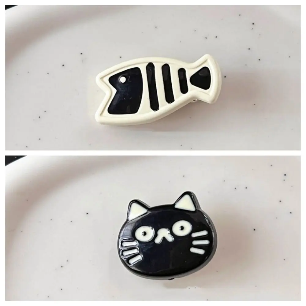 Pinza para el pelo de gato de dibujos animados para mujer, tocado de estilo coreano, pasadores de horquilla de pescado, Clip LATERAL, Clip de pico de pato para gato