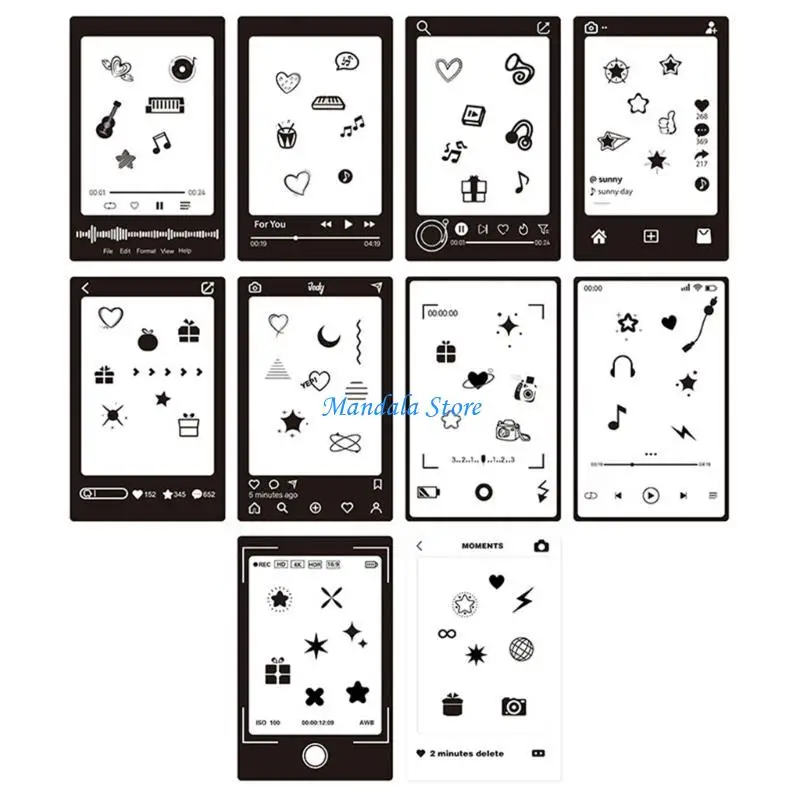

U2JC Paper Films Border Sticker Pack Life Border Series Handbooks Material Collages Art Supplies