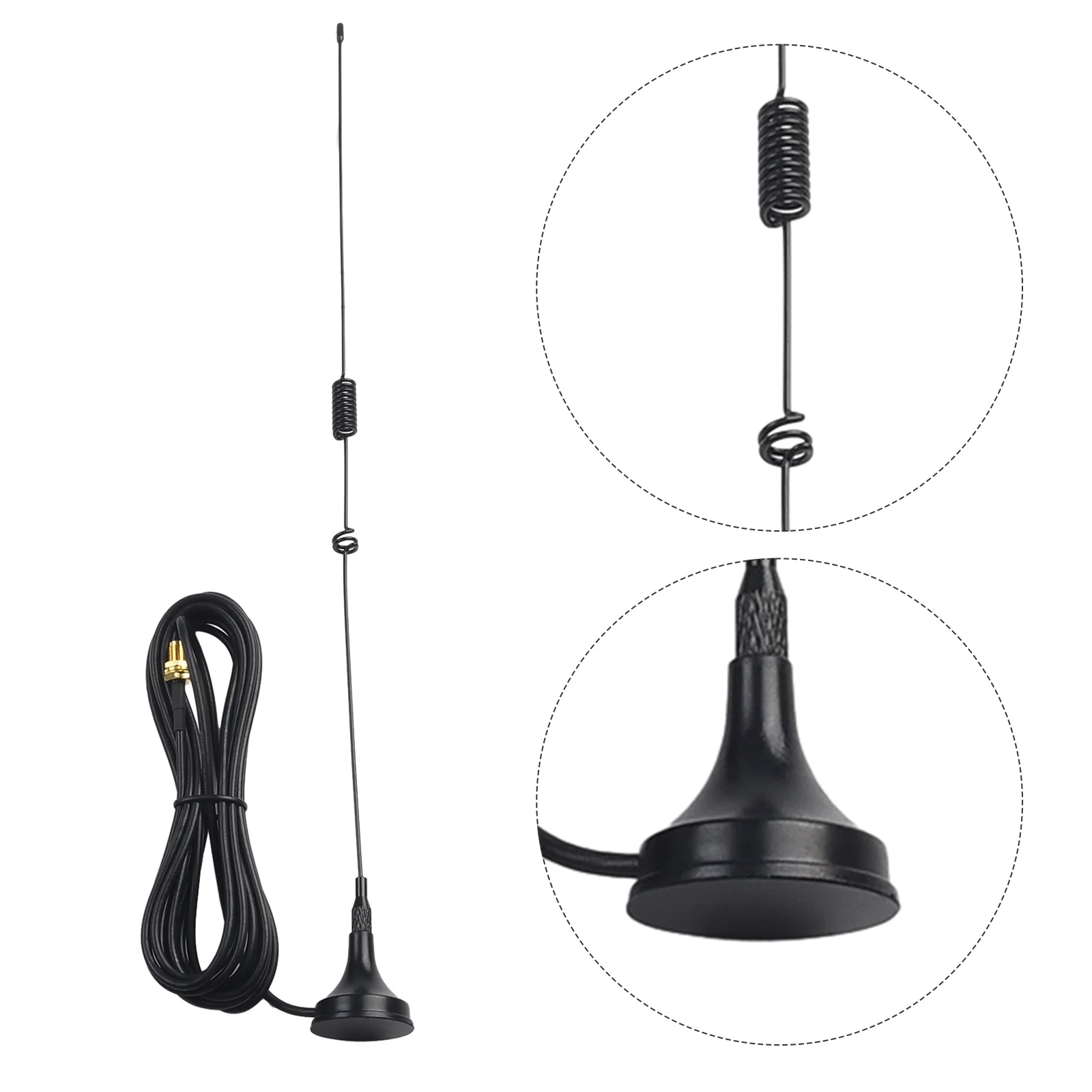 9Dbi  SMA-Female Antenna Dual Band VHF/UHF Car Magnetic Antenna Magnetic Stand Design For Easy To Install On Side Or Top Of The