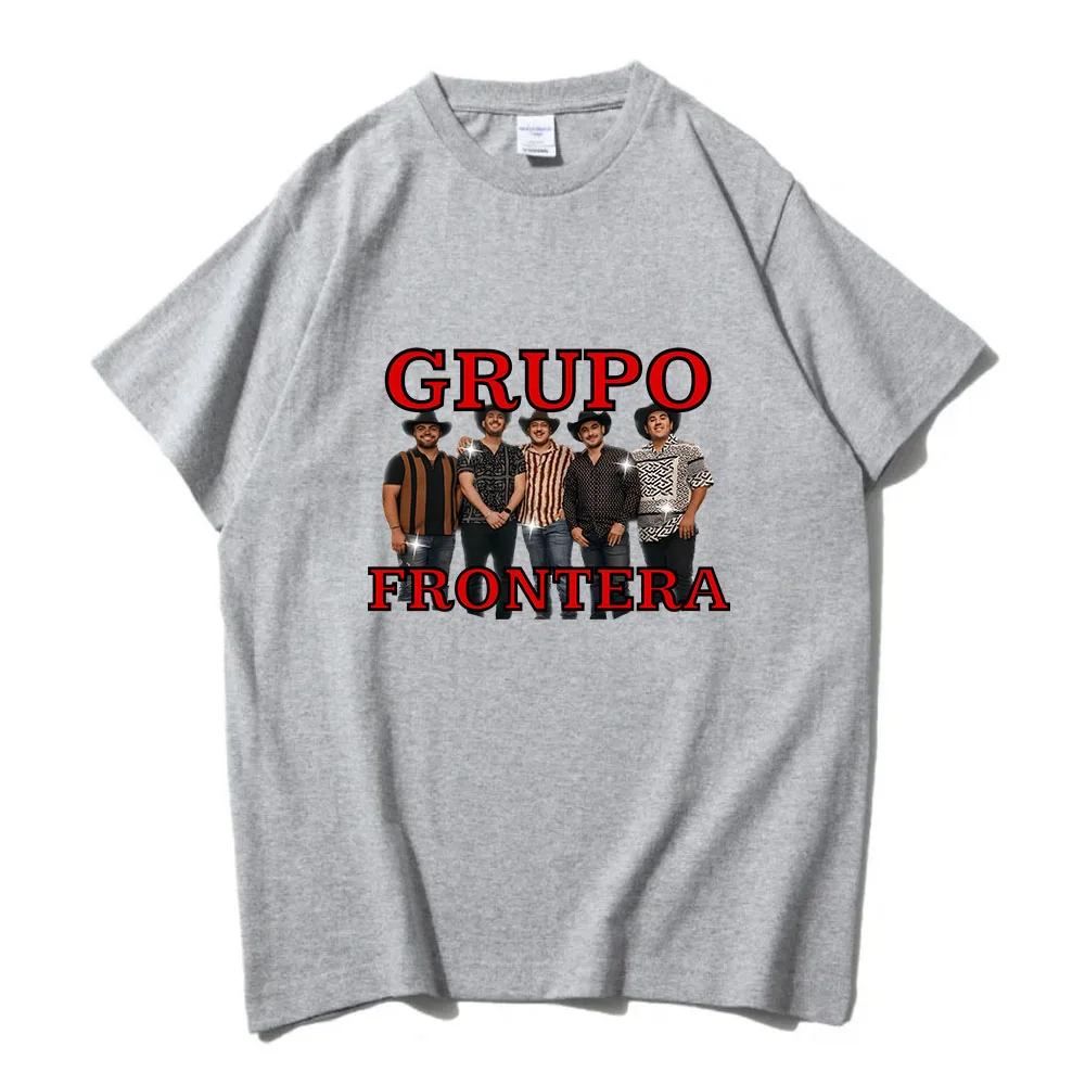 Grupo Frontera Band T-shirt Summer Hip Hop Printing Tee-shirt Streetwear Cotton Short Sleeve Men/Women Tshirts Camisetas Graphic