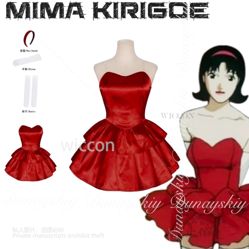 125 الكمال الأزرق أنيمي ميما كيريجو تأثيري مجموعة CHAM المعبود المغني مع فستان أحمر شعر مستعار قصير زي جميع مجموعة كوس