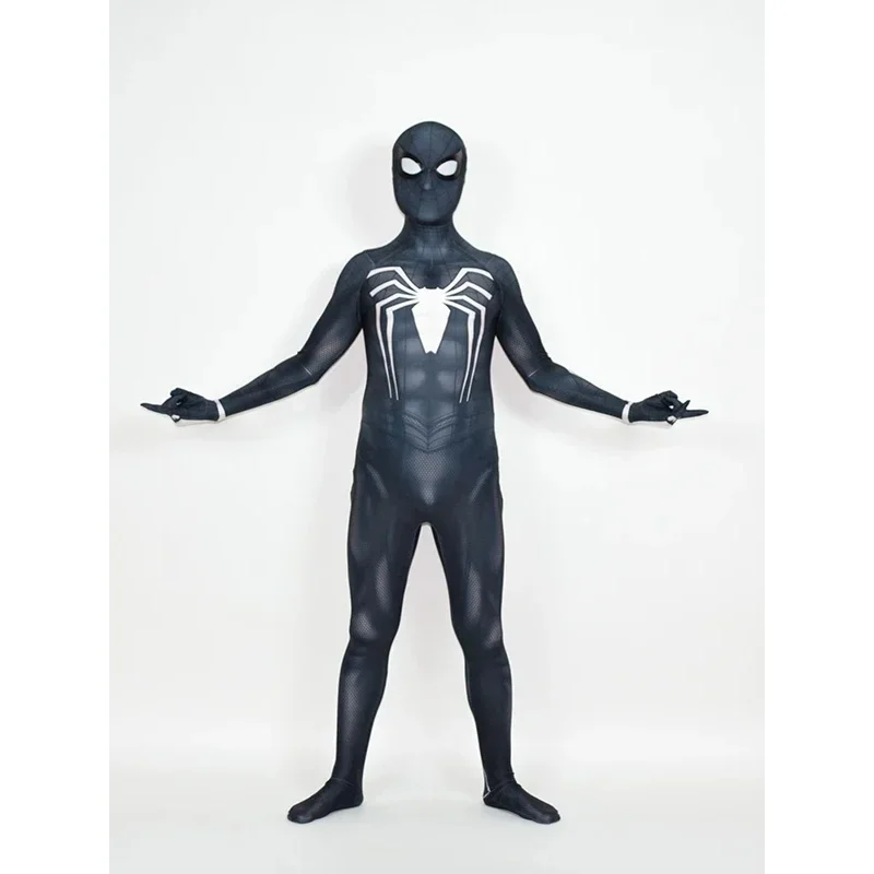 Halloween ps4 preto spiderman cosplay traje 3d impresso crianças adulto zentai terno spiderhero bodysuit festa macacões! 1e