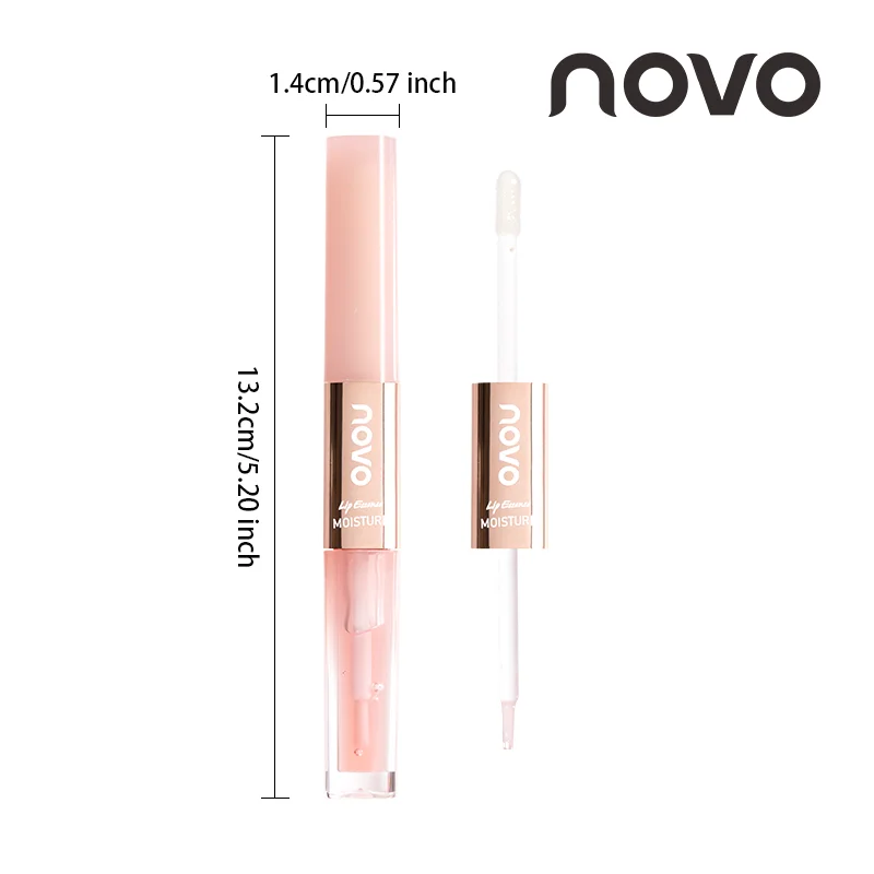 زيت ملمع شفاه مزدوج الأطراف بنكهة الخوخ + بلسم شفاه، فيتامين E وزيت الجوجوبا مملوء، تركيبة ممتصة بسهولة، مغذية #6