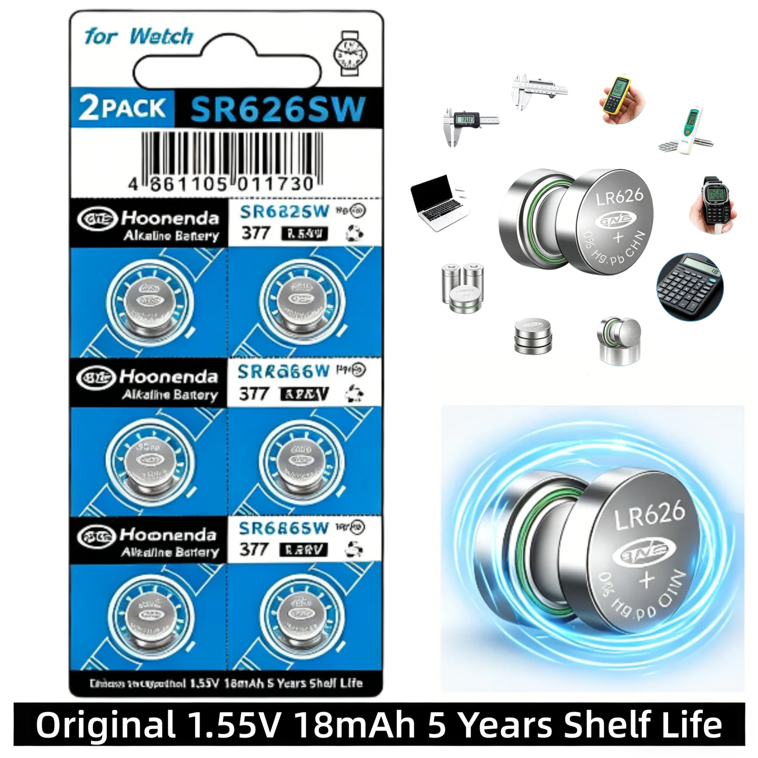 

5-50Pcs 1.5V High Capacity SR626SW AG4 Alkaline18mAh LR626 377A V377 Watch Button Coin Cells Batteries for Mini Flashlight Toy