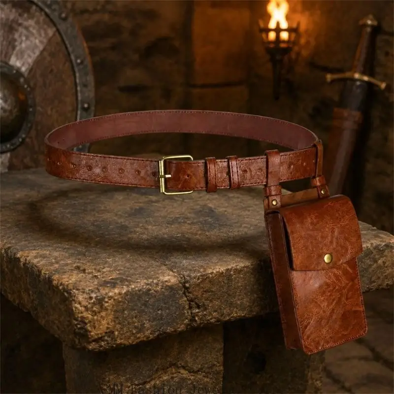 Embossed Waist Bag with Interior Sections for Stage Costume Use D0UB