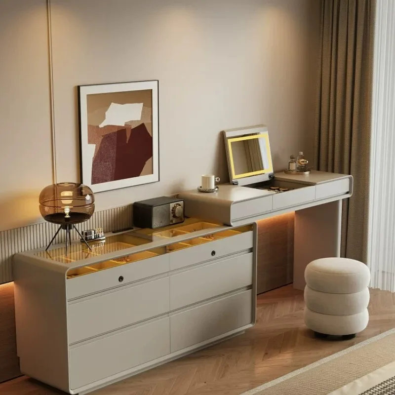 

Flip dresser storage chest integrated modern simple bedroom high-end makeup table jewelry cabinet