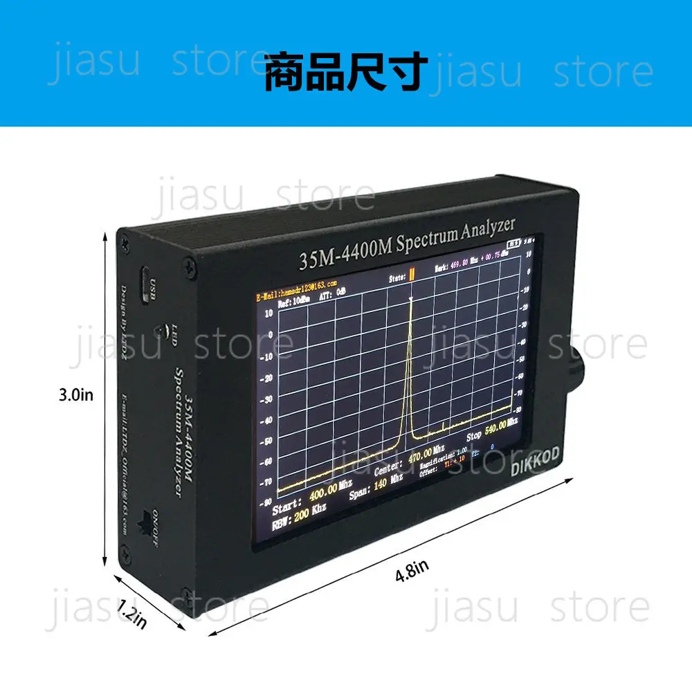 2026 Handheld RF Spectrum Analyzer 35MHz to 4.4GHz Portable RF Meter for EMC Pre-Compliance Lab High Frequency Analysis