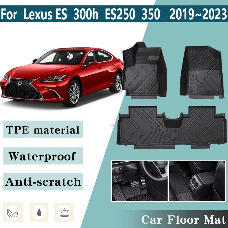 

LHD Car Floor Mats for Lexus ES 300h ES250 350 200 F Sport Hybrid 2019~2023 Car Foot Waterproof Pad Custom Liner Mat Accessories