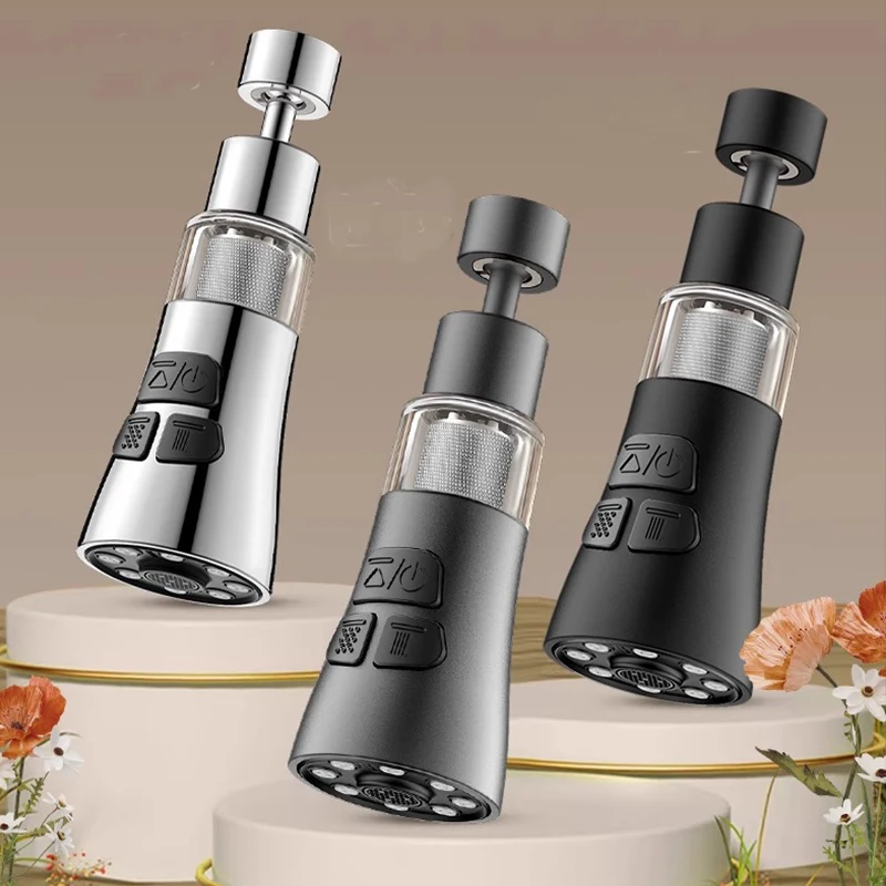 Universal 360° Rotate Kitchen Faucet Extender With Filter Function Aerator Splash Filter Washbasin Faucet Bubbler Nozzle Aerator