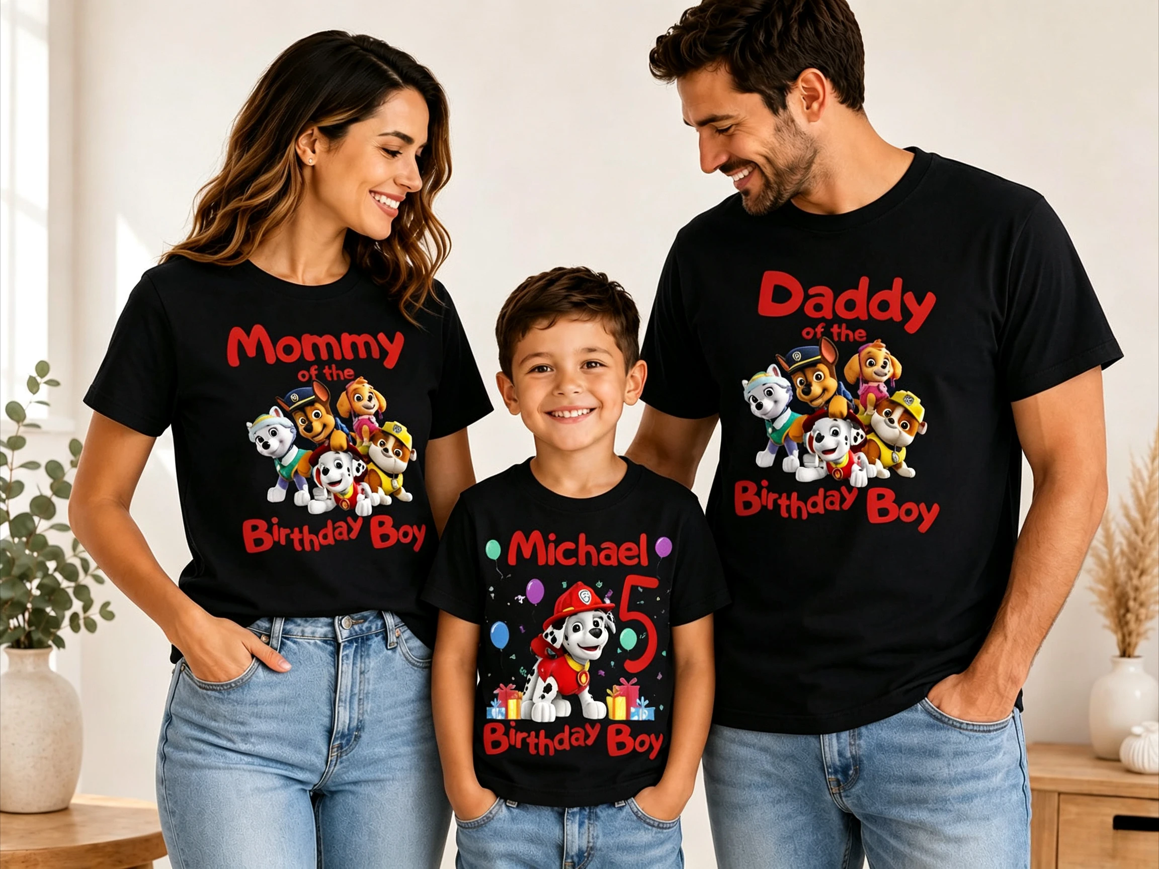 PAW Patrol Marshall Boys Birthday T‑Shirt Cartoon Dog Kids Short Sleeve Party Graphic Tee for Little Boys