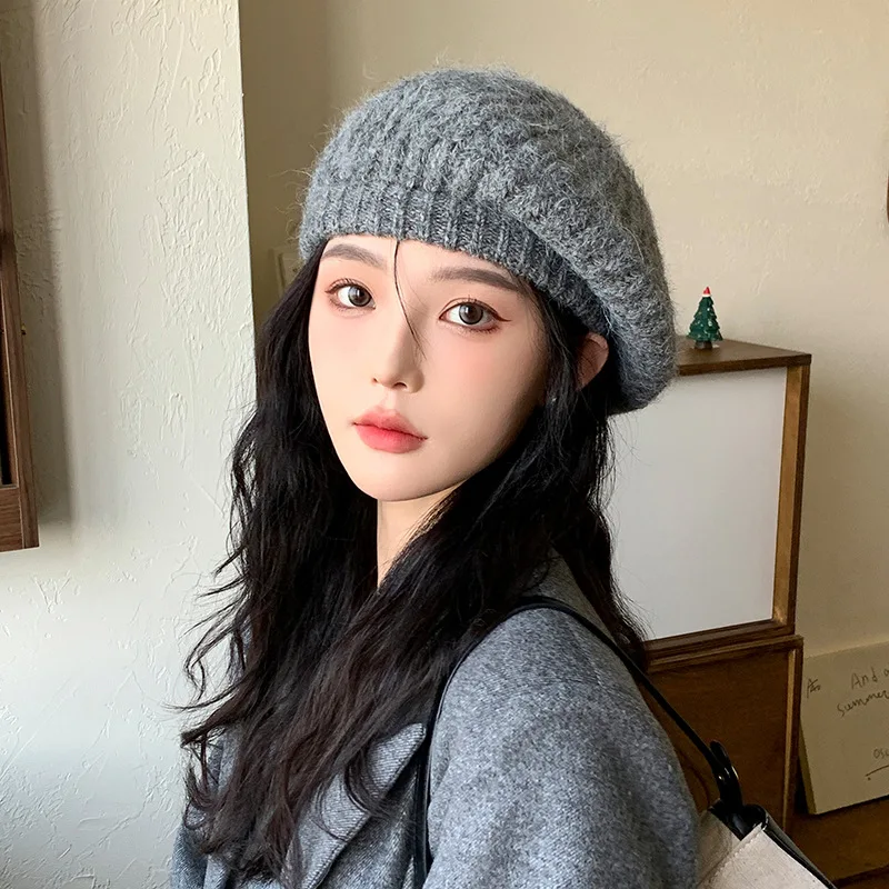 Knitted Wool Beret … - image