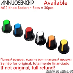 30pcs 6color WH148 Potentiometer Knob Cap 15X17mm 6mm Shaft Hole AG2 Yellow Orange Blue White Red Green 6colors * 5pcs