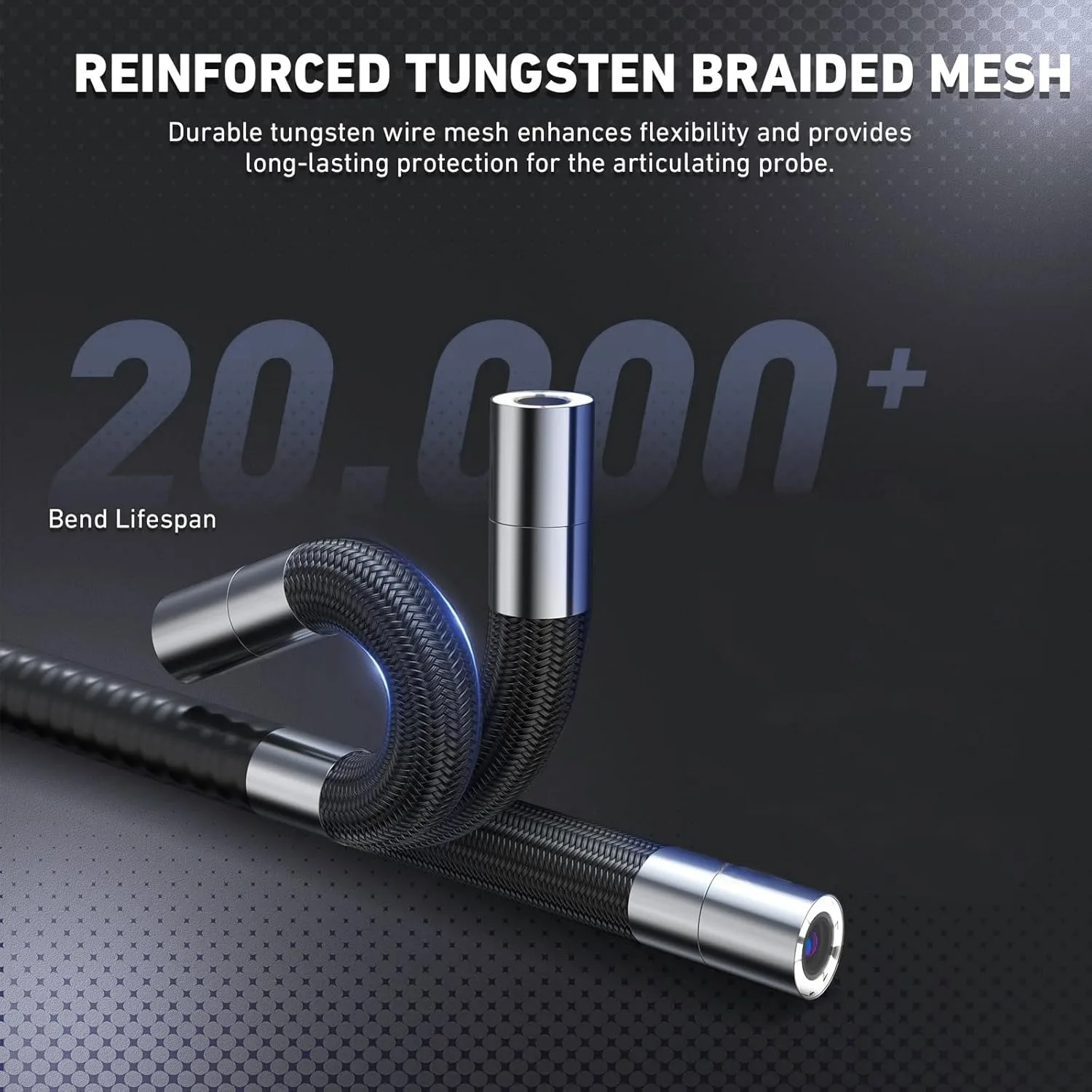 Ralcam Articulating Borescope - كاميرات فحص المنظار 6.2 مم مع 6 مصابيح LED، IP67 محرك كابل شبه صلب مقاوم للماء #3