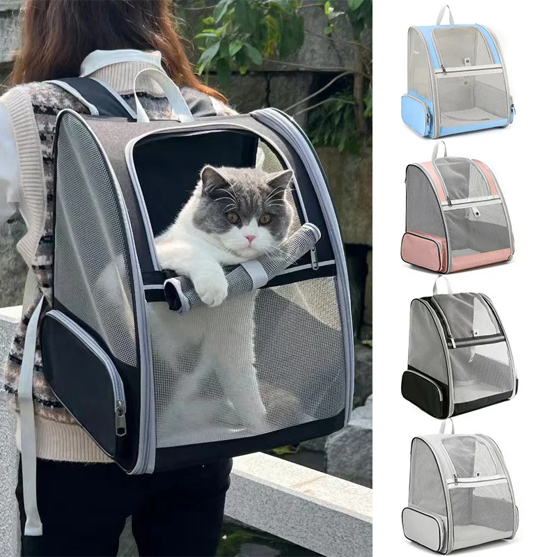 Pet Carrier Backpack for Small Cats and Dogs Puppies Safety Features and Cushion Back Suet Commuting Carriers Bag Safety Zippers