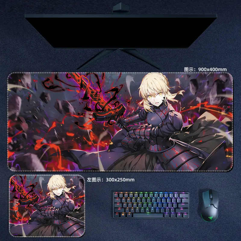Fate Stay Night Mouse Pad Anime Grand Order Saber Toosaka Rin Ruler Mousepad Computer Keyboard Pad Manga Accessories Desk Mat