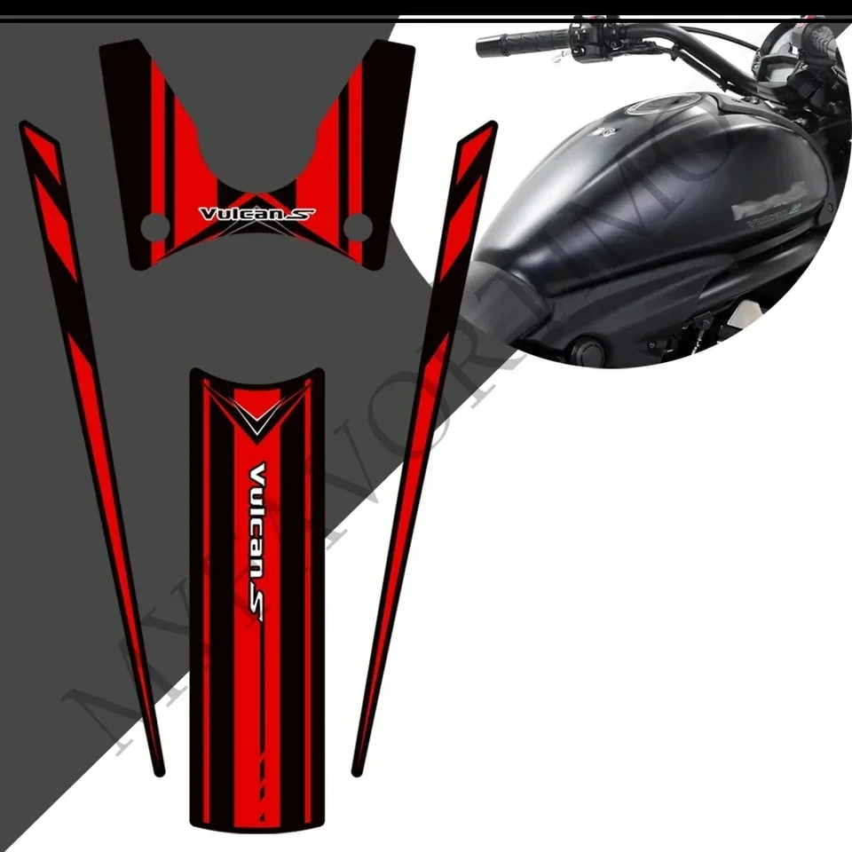 Voor Kawasaki Voor Vulcan-S 650 Voor Vulcans650 VN650 Motorfiets Accessoires Brandstoftank Pad Midden Protector Decal Tank Pads Tankpads Tanktractie (Kleur : Rood