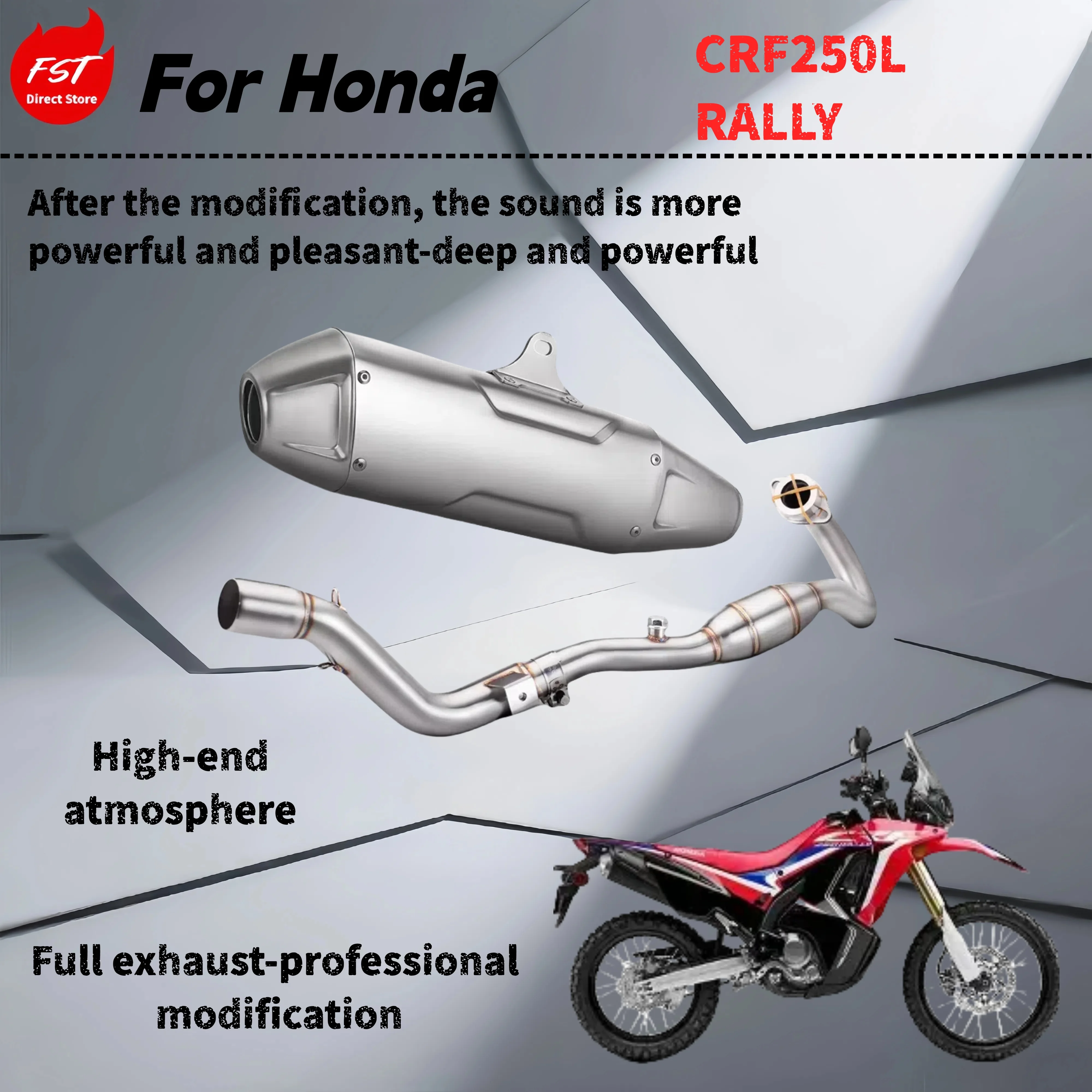 

For Honda CRF250L/300L/RALLY-Modified full exhaust pipe-the sound is deep, rich and powerful