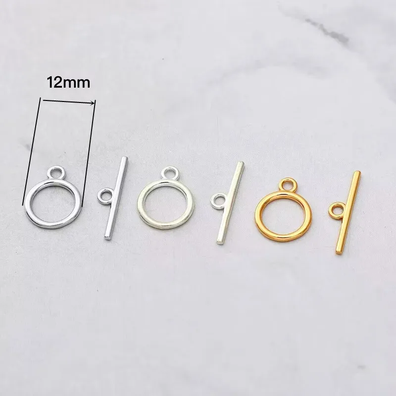 1Set Solid 925 Sterling Silver OT Clasp 8-12mm DIY Handmade Connector Accessories Necklace Bracelet Pearl Chain Making - view 4