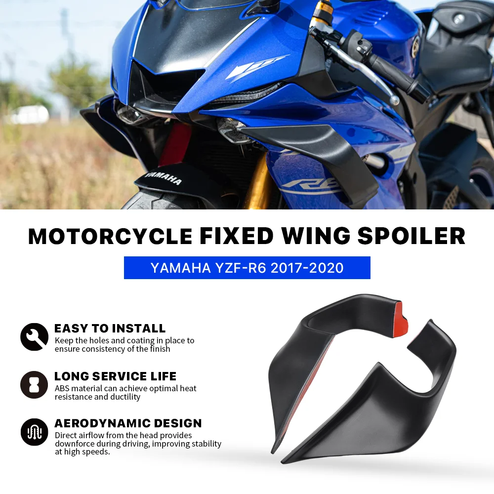 

Motorcycle Accessories Fixed wing fairing Small Winglets spoiler Aerodynamic wing For Yamaha YZF R6 2017-2022