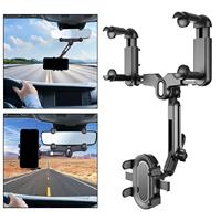 Rear View Mirror Car Phone Mount Multipurpose Car Interior Accessories 360 Degree Rotation Sturdy Adjustable Navigator Bracket