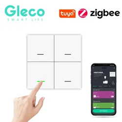 Gleco-ワイヤレスシーンスイッチ,プッシュボタン,Tuyaシナリオ,スマートライフアプリケーション用の自動制御スイッチ,4ギャング