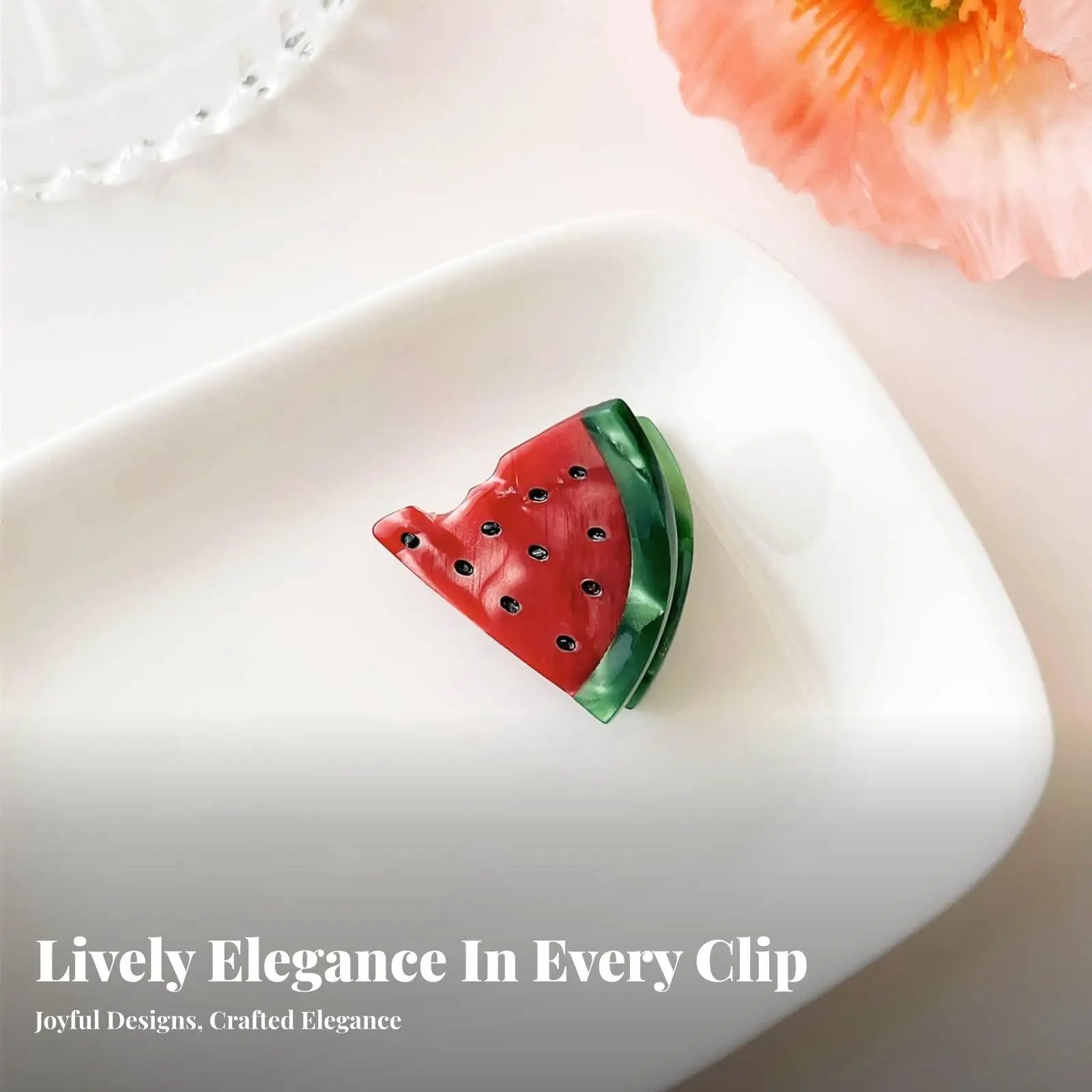 Tiny Fruit Hair Claw for Girls Women Acetate Industrial Hair Clip Secure Gentle Hold for Fine Hair Flyaways Cute Daily Accessory