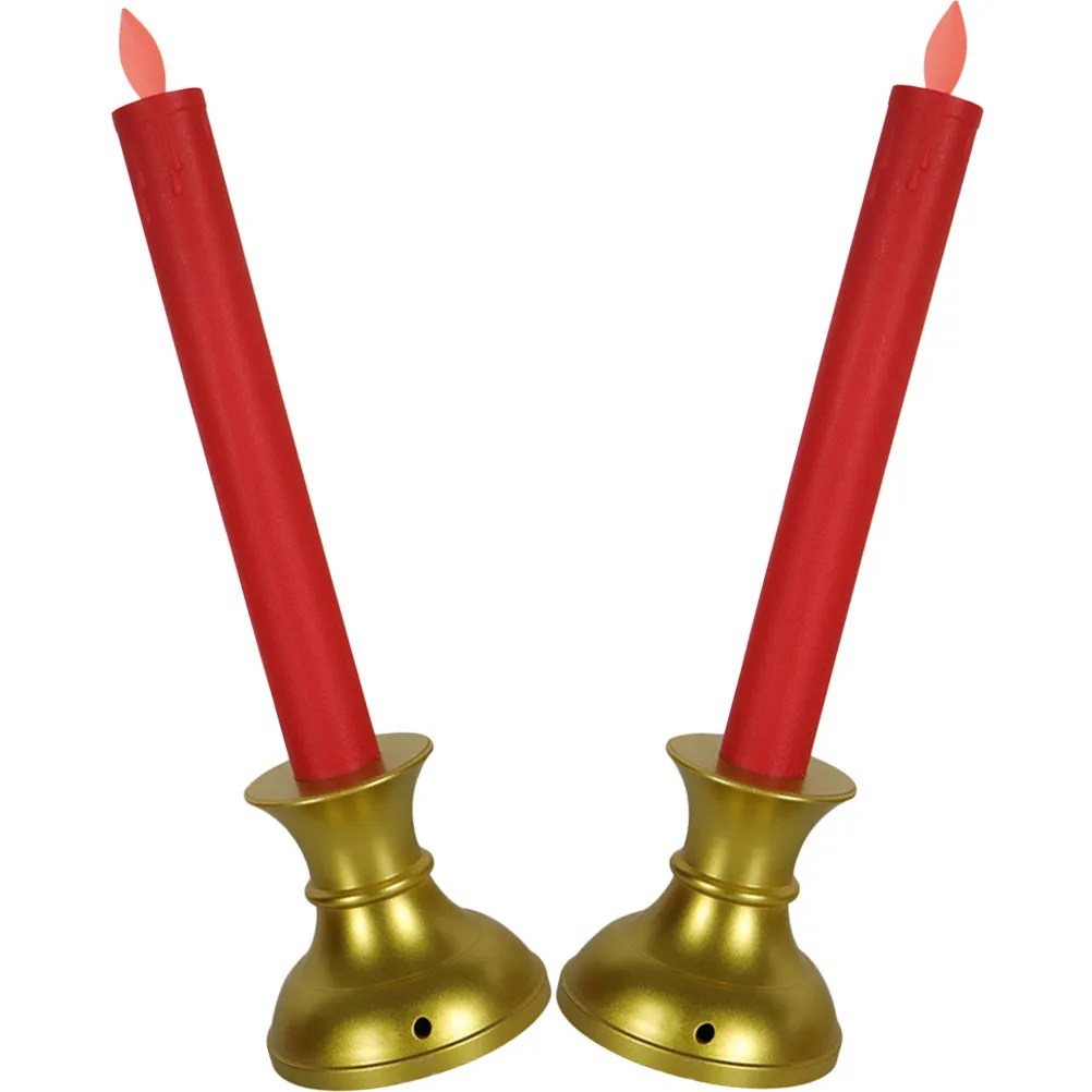 2Pcs Rechargeable USB Charging Flameless LED Lights Warm White Flickering Effect for Wedding Party Garden Patio