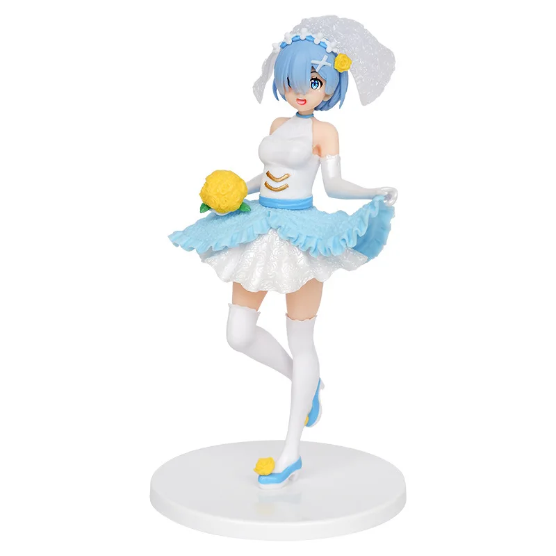 

New 19cm Anime Wedding version Rem Standing posture Action Figure PVC Model Statue Toys Doll Desk Decor Collectible Gifts