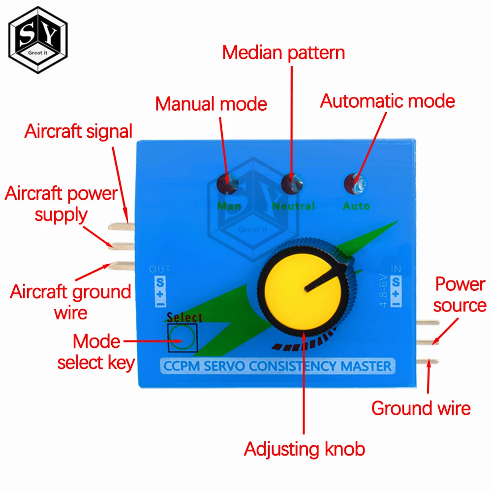 Servo Tester Gear Test CCPM Consistency Master Checker 3CH 4.8-6V with Indicator Light
