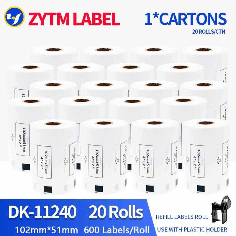 20 Rolls Brother Compatible DK-11240/DK-11241/DK-11247/DK-22243/DK-22246 Label for Brother Thermal Printer QL-1100/QL-1110NWB