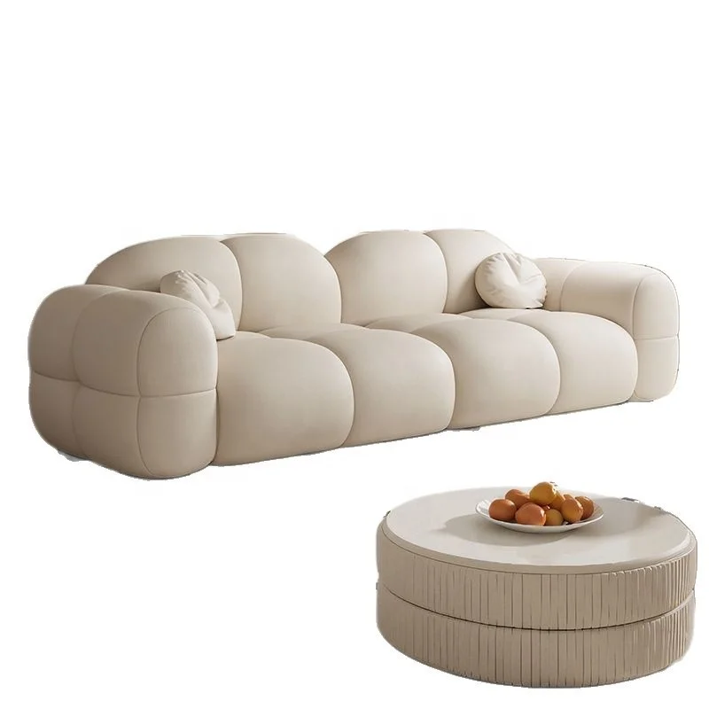 Modern Premium Outdoor Living Room Furniture 2/3 Seater Straight Fabric Sofa Set Modular Design Sponge Filling Eco-Friendly